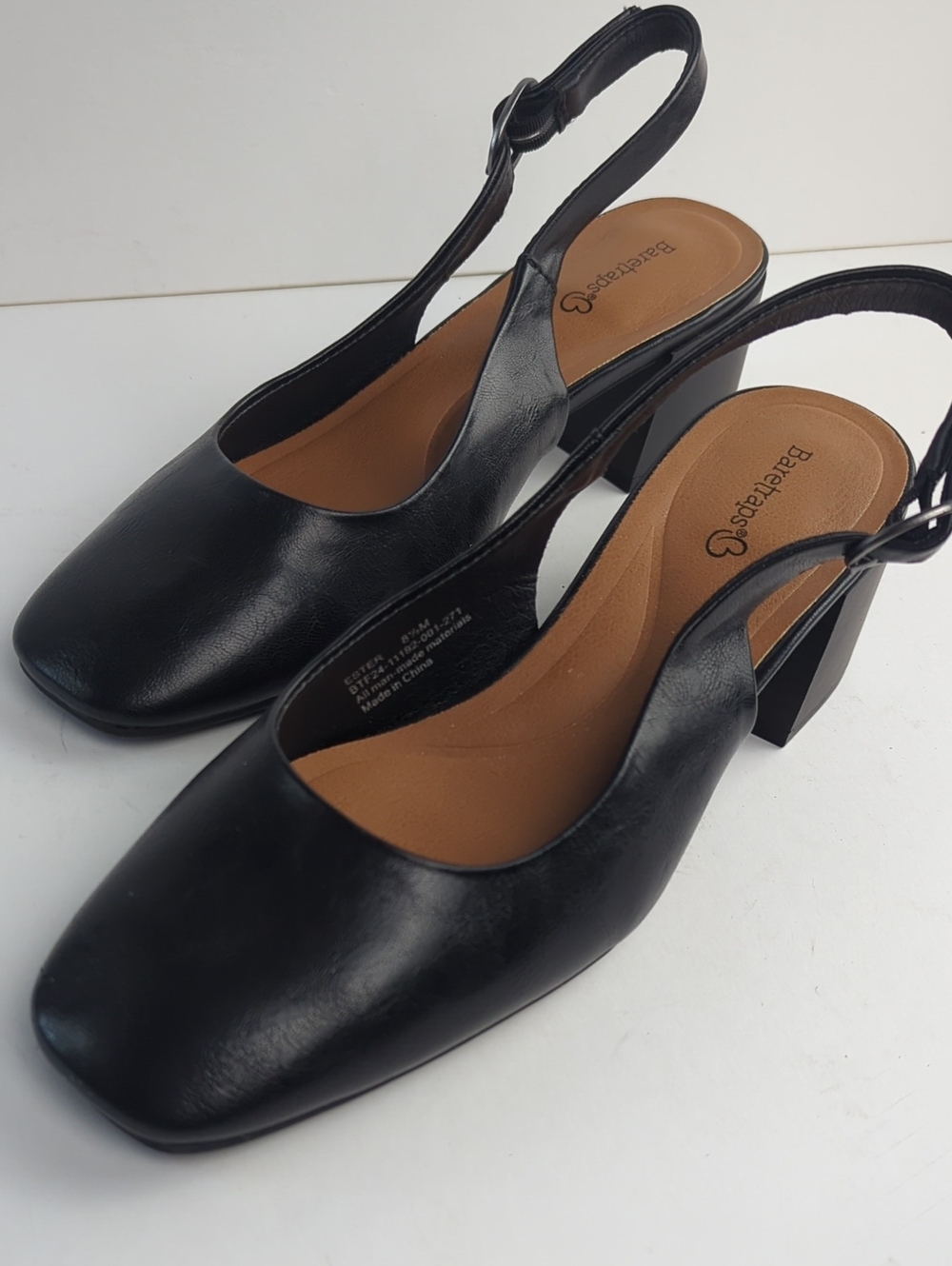 BARETRAPS Ester Slingback Pumps Block Heel Square Toe